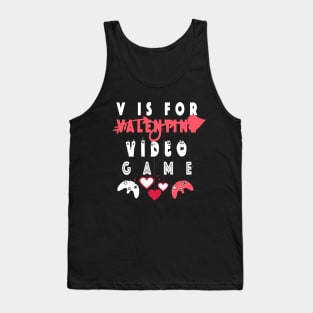 V is for Video Games Shirt Valentine Boys Valentines Day Tank Top